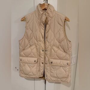 J Crew Women's Quilted Cream Vest